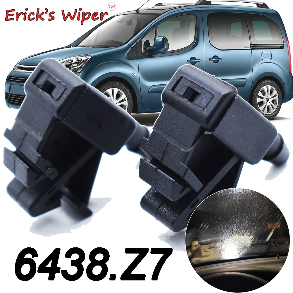 Erick\'s Wiper 2Pcs Front Windshield Wiper Washer Jet Nozzle For Peugeot Partner Tepee For Citroen Berlingo 2008 - 2018 OE#6438Z7