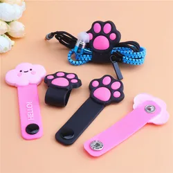 Cartoon Wire Storage Buckle Holder Organizer Mobile Phone Data Cable Winder Cat Paw Silicone Cute Earphone Cable Management Clip