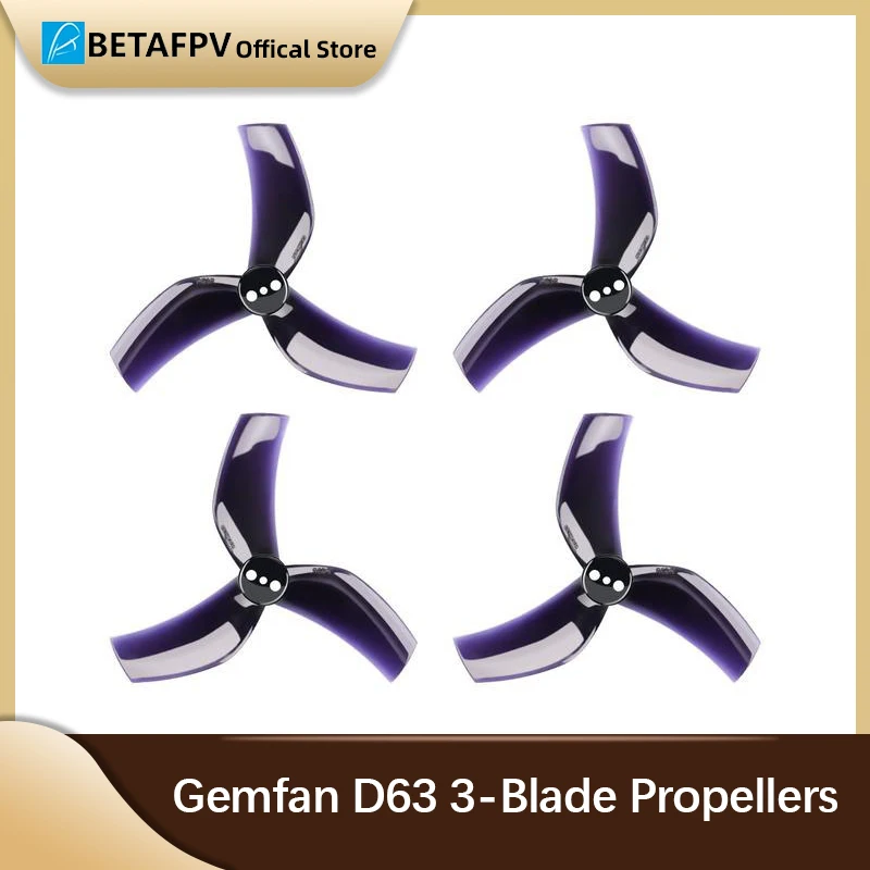 4PCS BETAFPV Gemfan D63 3-Blade Propellers 1.5mm Shaft For For Beta95X V3/Pavo25 Whoop Racing Drone Accessories FPV RC Propeller