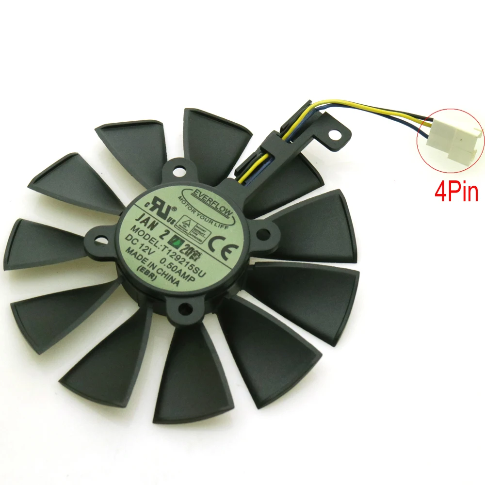T129215SU 12V 0.5A 87mm VGA Fan For ASUS GTX1060 GTX1070 RX480 RX570 Graphics Card Cooling Fan