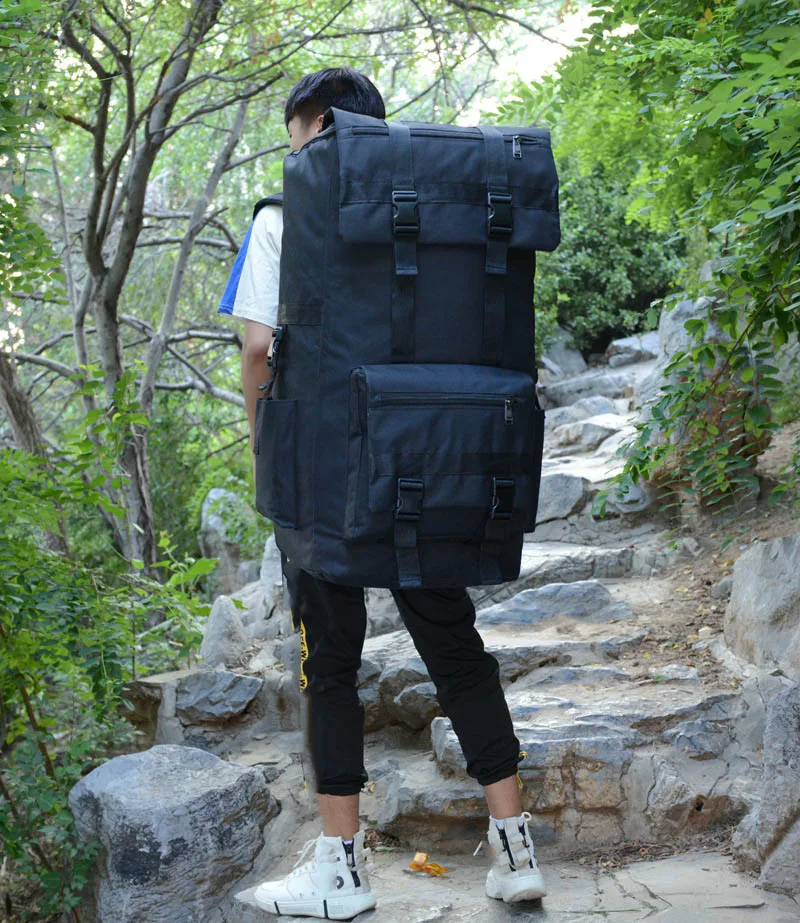 120L Männer Wandern Tasche Camping Rucksack Große Outdoor Klettern Trekking Reise Taktische Taschen Gepäck Tasche Schulter – Detail 4