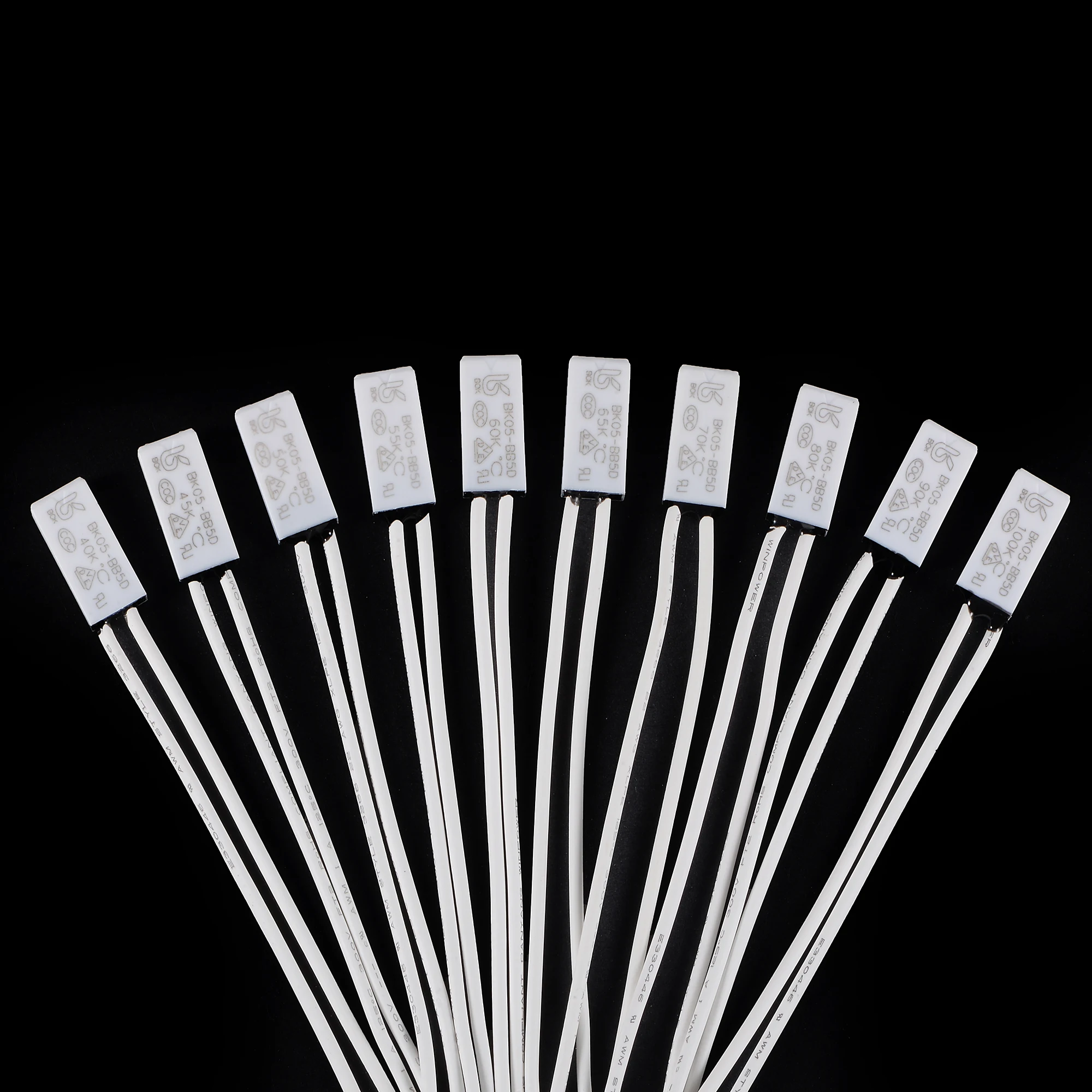 10pcs KSD9700 250V 5A Thermostat Normally Open 40-100°C N.O Temperature Control Switch Assortment Kit Thermal Protector