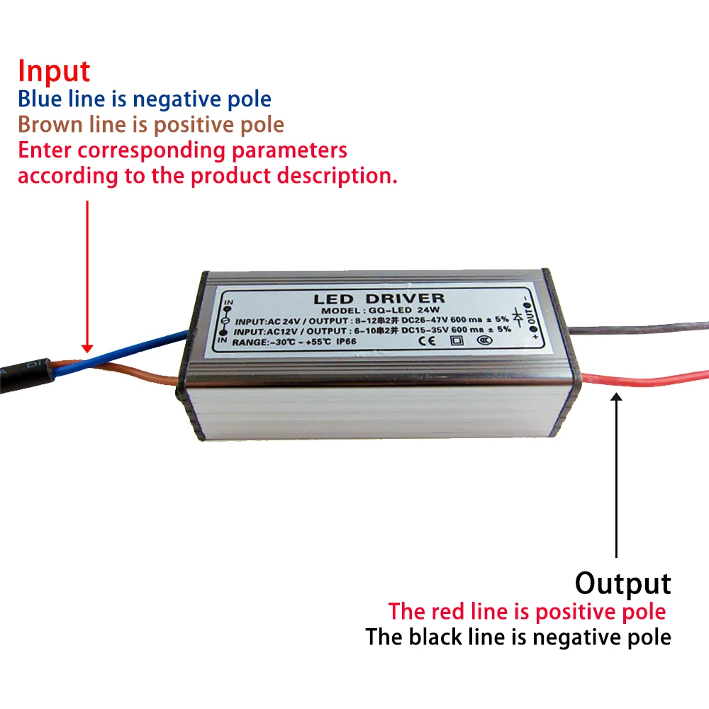 ZHMZH Low Voltage LED Driver 10w 20w 30w 50w Waterproof Boost Power Supply For Outdoor Flood Light AC/DC12V 24V 260mA 580mA