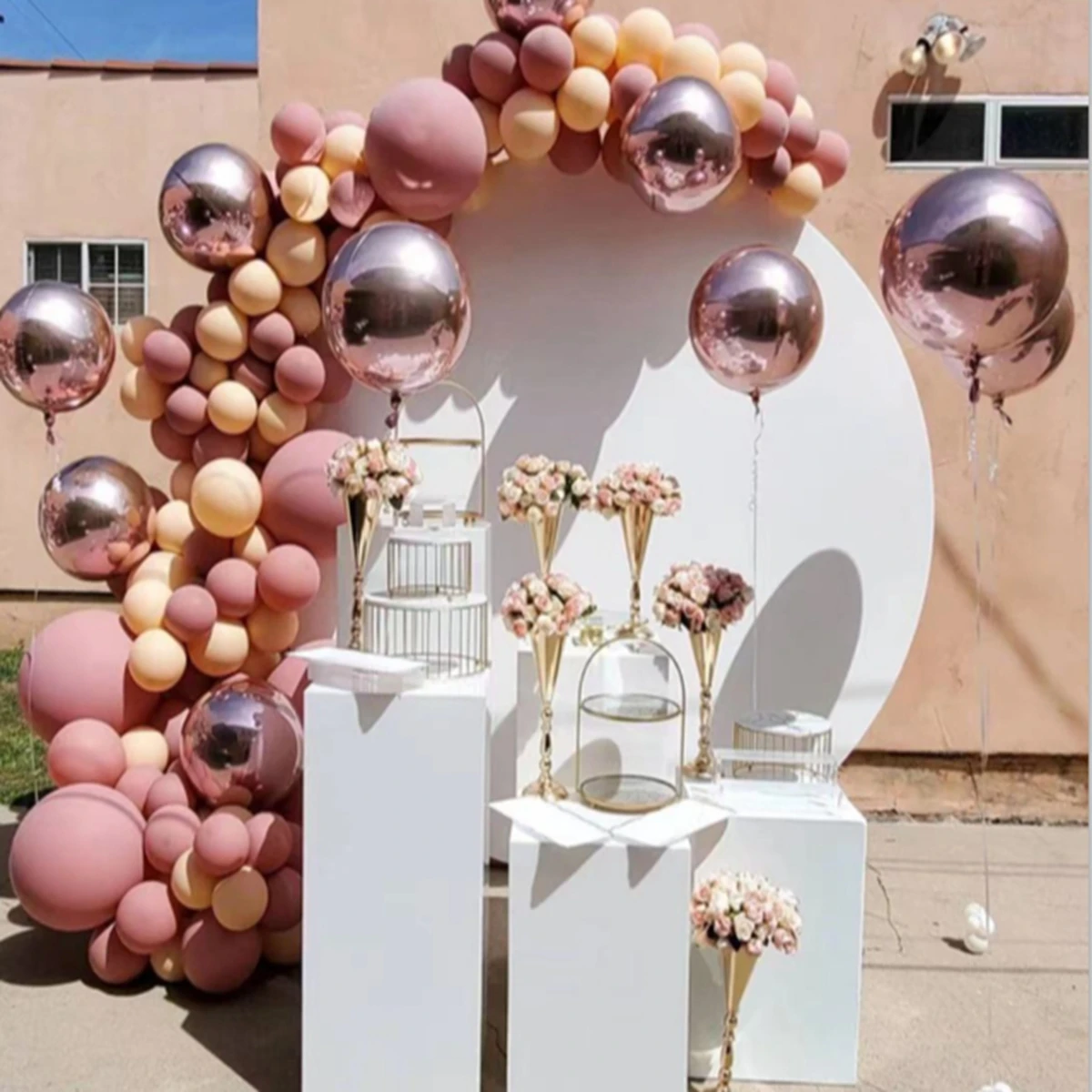 

Elegant metal Latest Design Wedding Backdrop Flower Panels balloon arch backdrop stand Stage Decoration AB0576