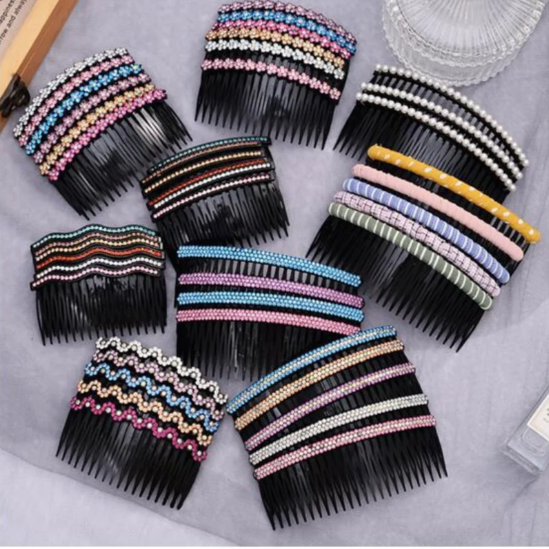 1PC Rhinestone Flower Hair Insert Combs Wedding Party Side Comb Hair Styling Accessories Gifts for Women Girls Hair Ornaments