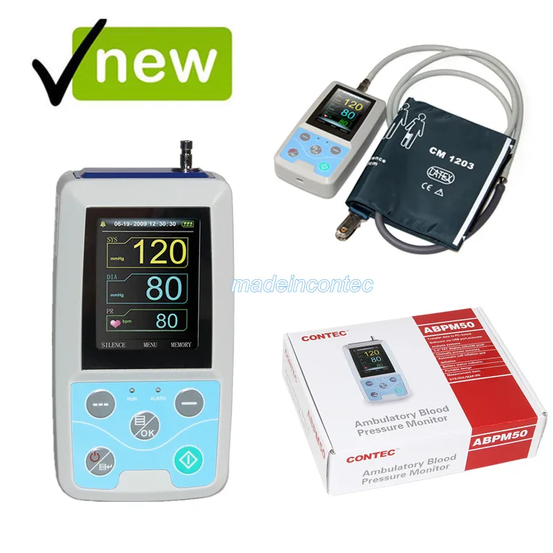 ABPM50 24 hours Ambulatory Blood Pressure Monitor Holter BP Monitor with Software CONTEC