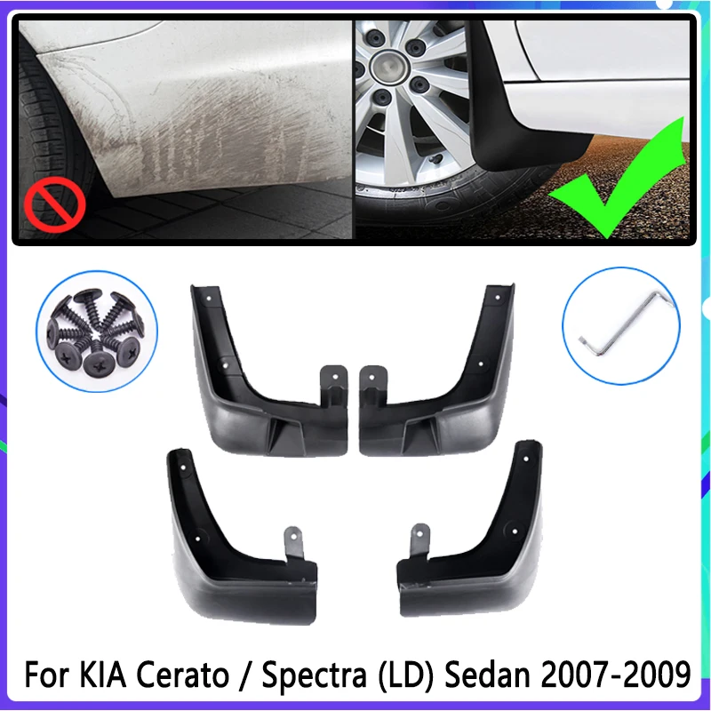 4 PCS Car Mud Flaps for KIA Cerato Spectra LD 2007 2008 2009  Mudguard Splash Guards Fender Mudflaps Auto Accessories