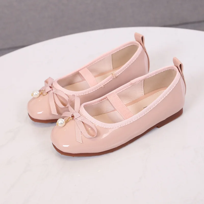 Moda Per Bambini Scarpe di Cuoio Per La Ragazza Della Principessa Dei Pattini Del Partito di Cerimonia Nuziale Della Farfalla Scarpe Balck Rosa