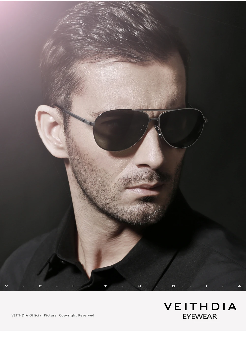 VEITHDIA Marke männer Sonnenbrille Vintage Polarisierte UV400 Objektiv Outdoor Klassische Frauen Sonnenbrille Fahren Brillen Für Männliche 2482 – Detail 4