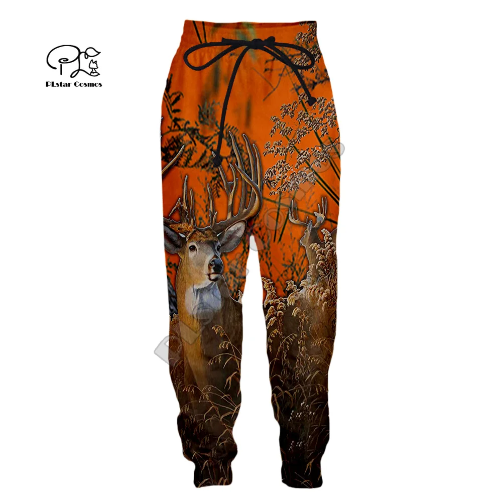 PLstar Cosmos Săn Hươu Động Vật Săn Hình Xăm Camo Nam/Nữ 3DPrint Bông Tai Kẹp Áo Ngộ Nghĩnh Jogger Dài Thấm Hút Mồ Hôi Cho Quần Quần 3A