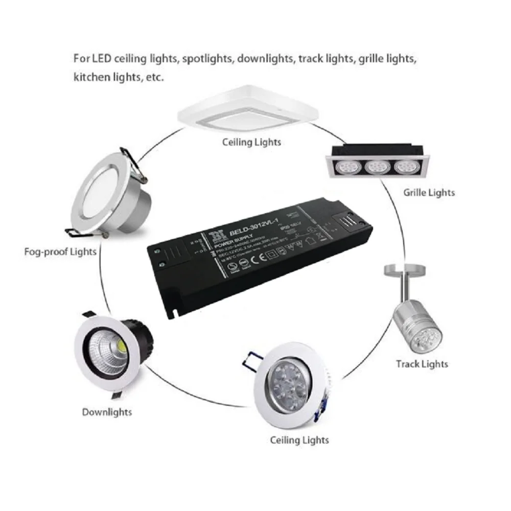 Imagem -06 - Honeyfly-transformador de Voltagem Constante de 30w 12v Fornecimento de Energia ac e dc Patenteado Led