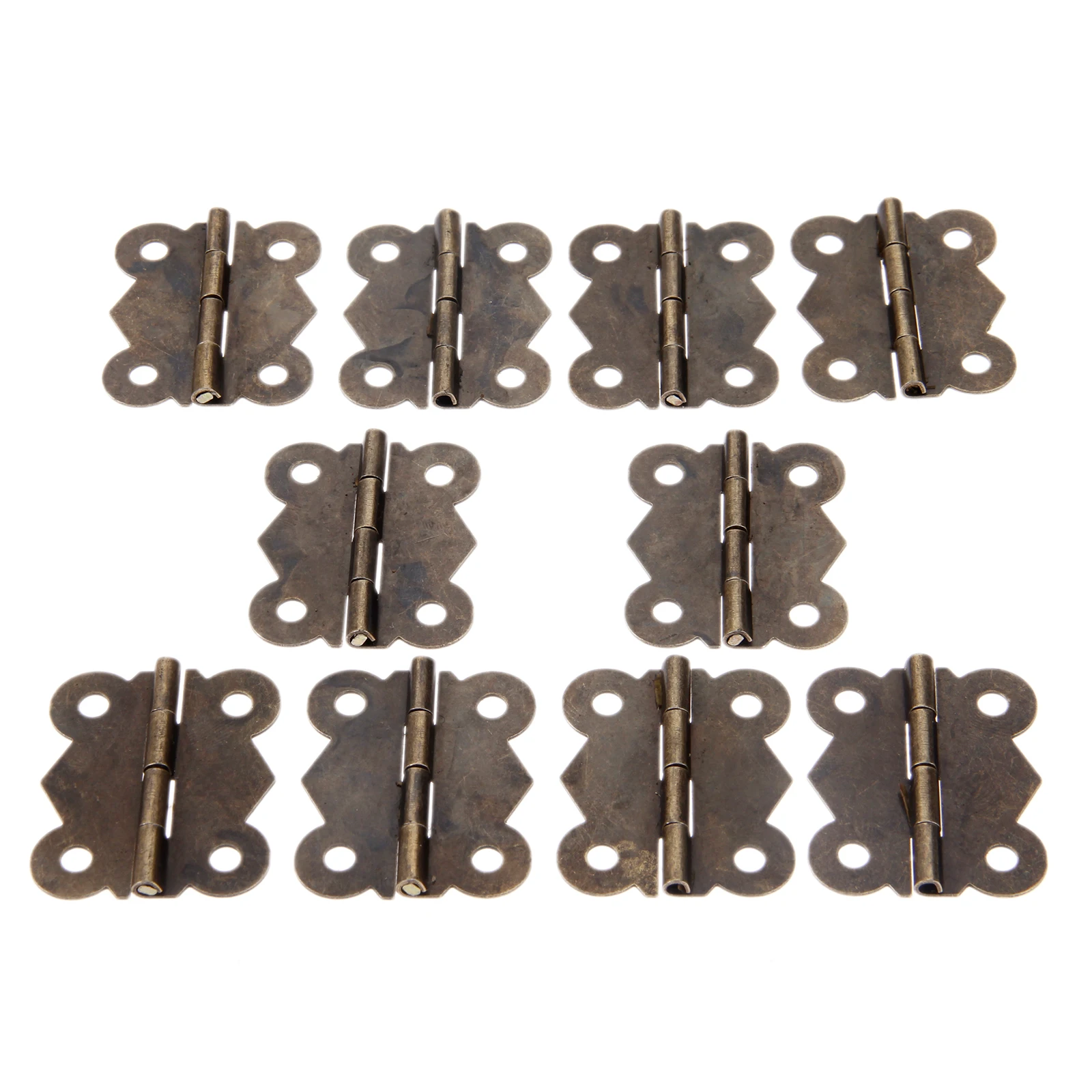 10sets Hinges 4 holes Butterfly hinge Antique Bronze Vintage Furniture Hardware Cabinet Cupboard Door Jewelry Wood Box  33*41mm