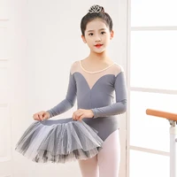 Traje de falda tutú de Ballet para niños de otoño, traje de baile para niñas, ropa de gimnasia de manga larga, leotardos de gimnasia, ropa de entrenamiento diaria