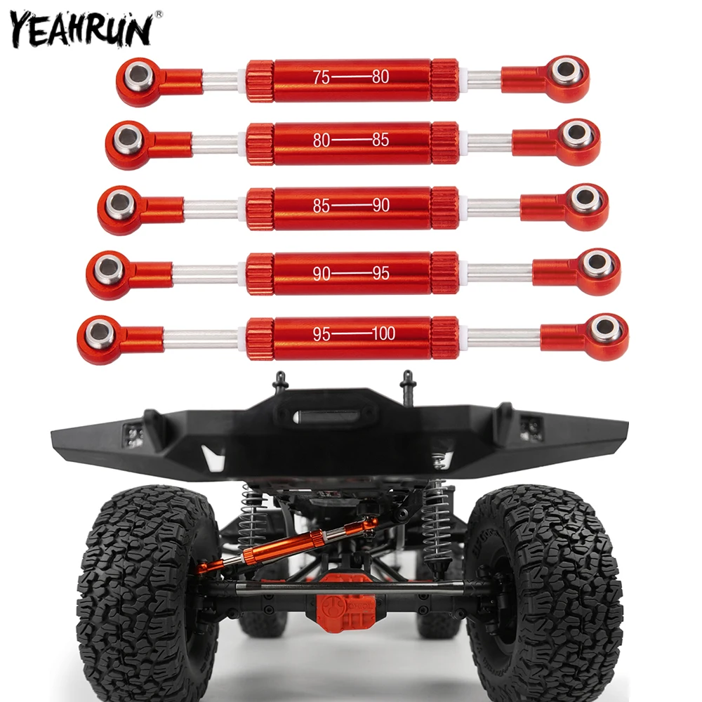 YEAHRUN Metal Alloy RC Car Linkage Servo Rod Steering Pull Rod For 1/10 Axial SCX10 SCX10II 90046 TRX4 D90 CC01