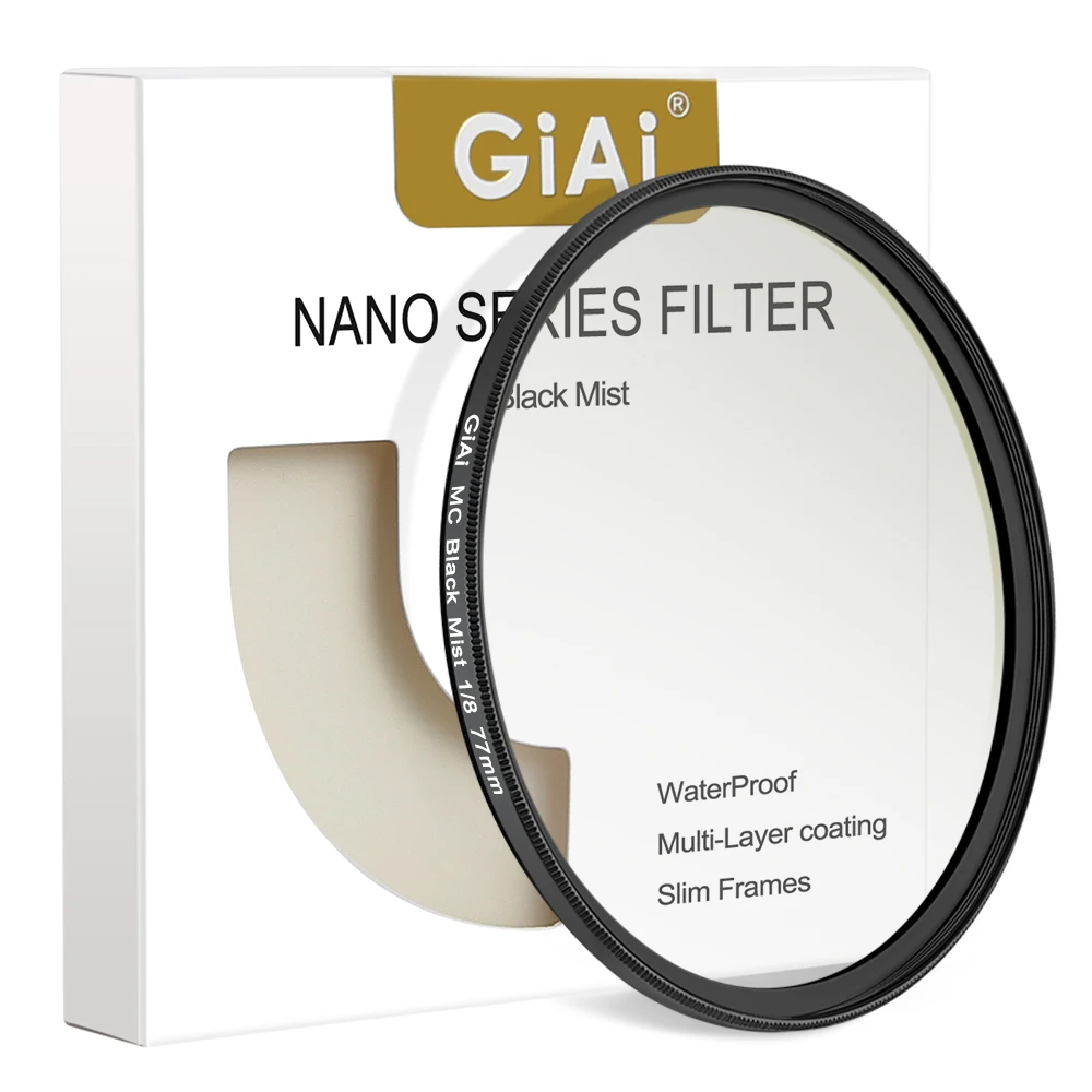 Giai Black Mist Filter Diffusion Cinema Camera Lens Filters 1/8 1/4 1/2 1  For Video Shooting 82mm 77mm 72mm 67mm 62mm 58mm