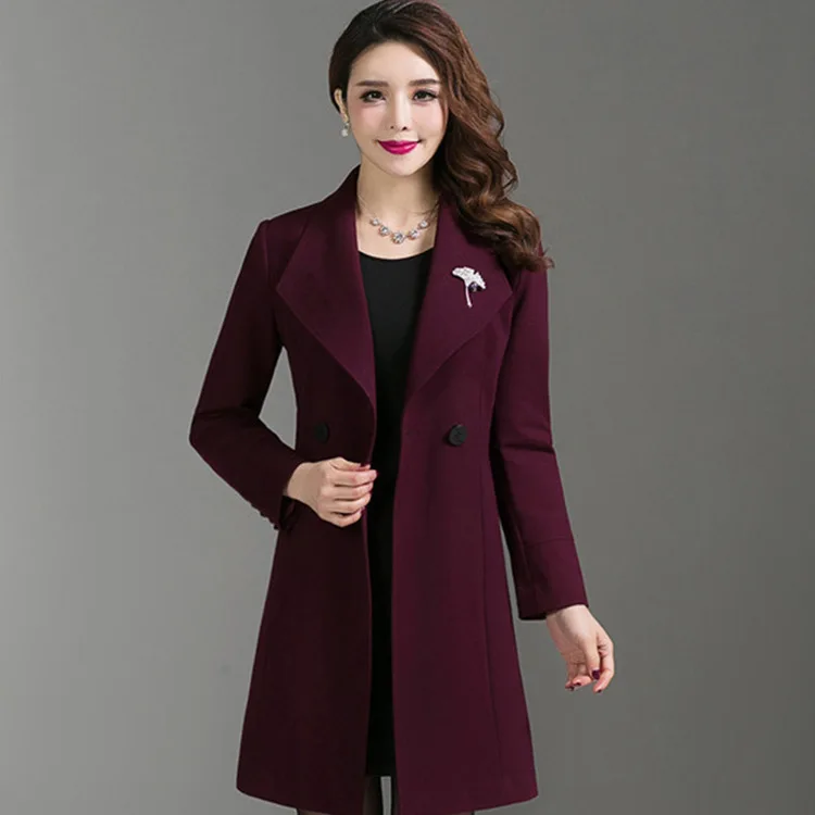 Casaco Feminino Trench Coat For Women Plus Size Para As Mulheres Elegant Women's Coat Outwear Long Coats Ladies KJ139