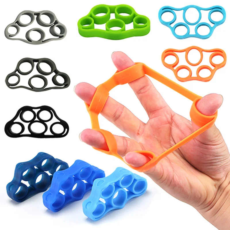 Silicone Finger Strengthener Hand Professional Finger Power Trainer Resistance Band Hand Grip Exerciser Strength Trainer Gripper