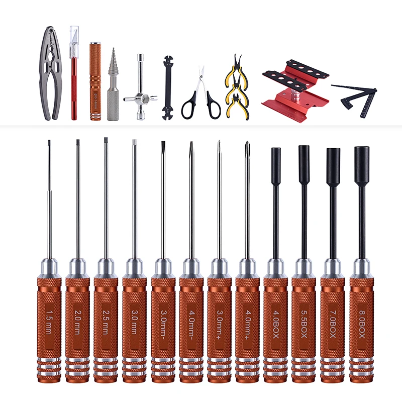 24 in 1 RC Hex Screwdriver Tool Kit Hex Nut Driver Phillips Screwdriver Allen Wrench for Rc Car Drone Boat Quadcopter Helicopter