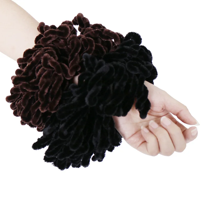 Muslim Hijab Volumizer Hair Bands Hair Scrunchies Ponytail Elastic Hairbands Plush Solid Color Headdress Hair Accessories