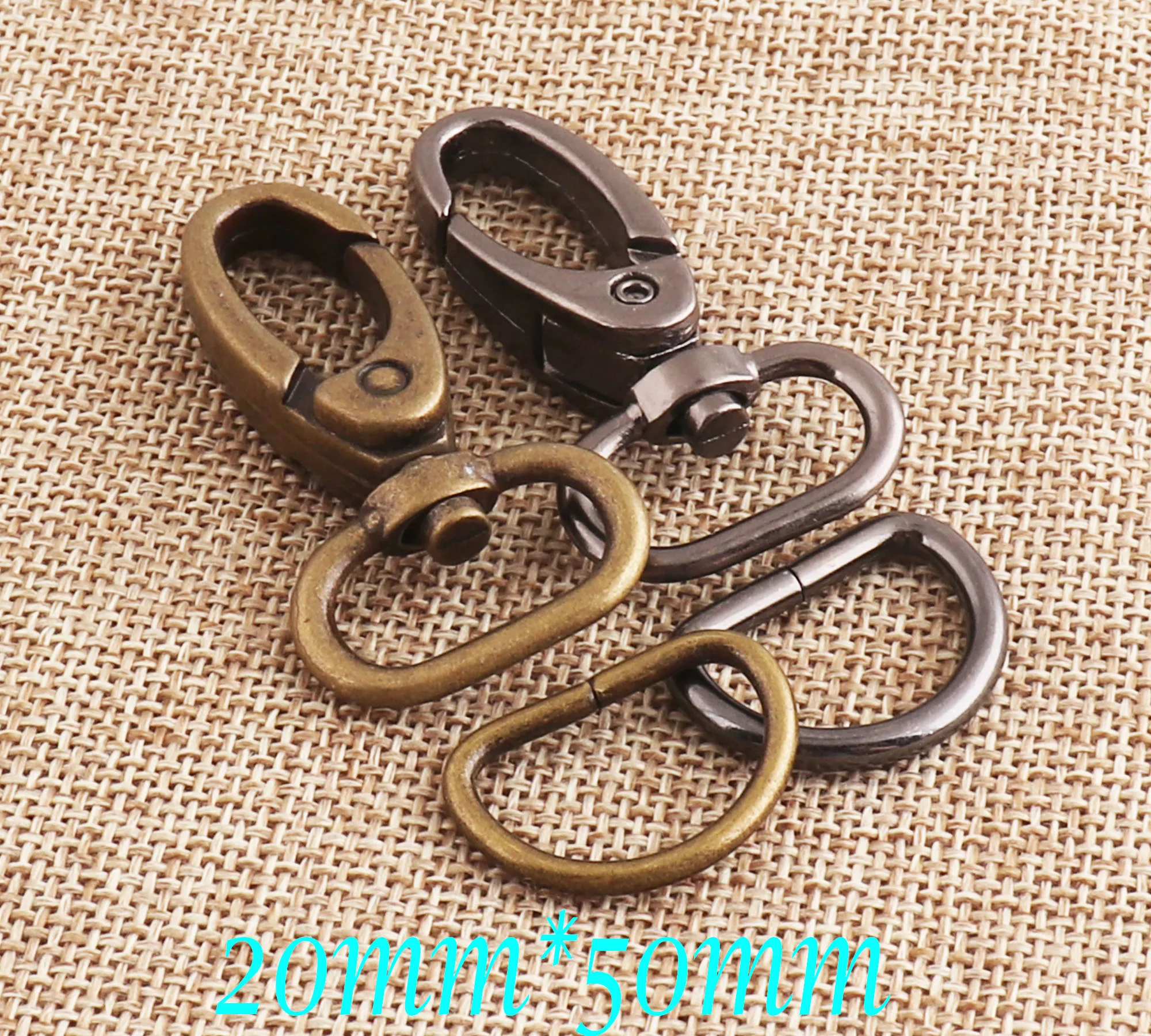 

20MM Lobster Swivel Clasps with D Ring Gunmetal Lobster Clasp Connector D Ring Buckle Clasp Trigger Snap for Purse Bag Webbing