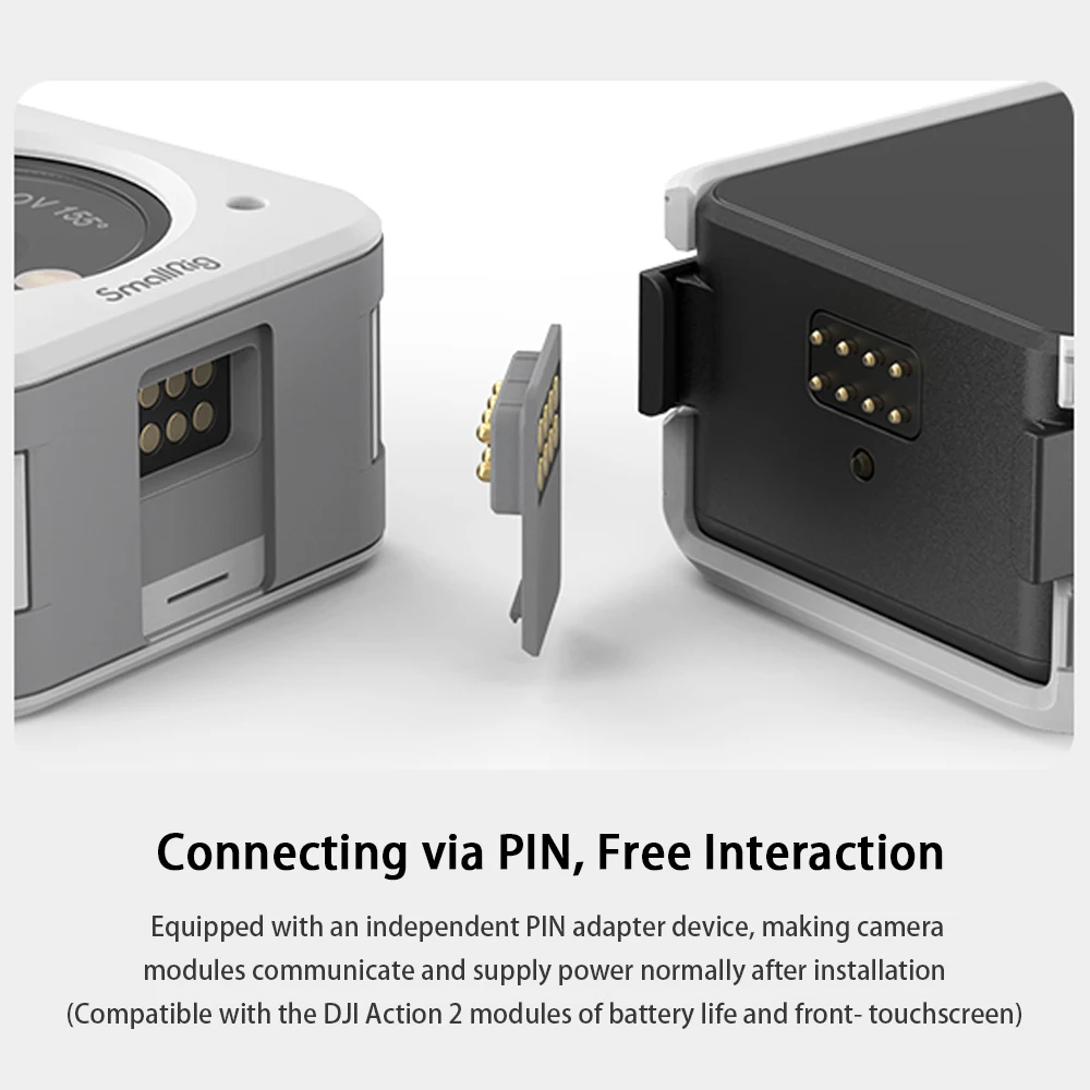 SmallRig-funda magnética para DJI Action2, accesorio blanco y gris, antiarañazos, anticaída, antideslizante, se adapta a múltiples escenas, 3626