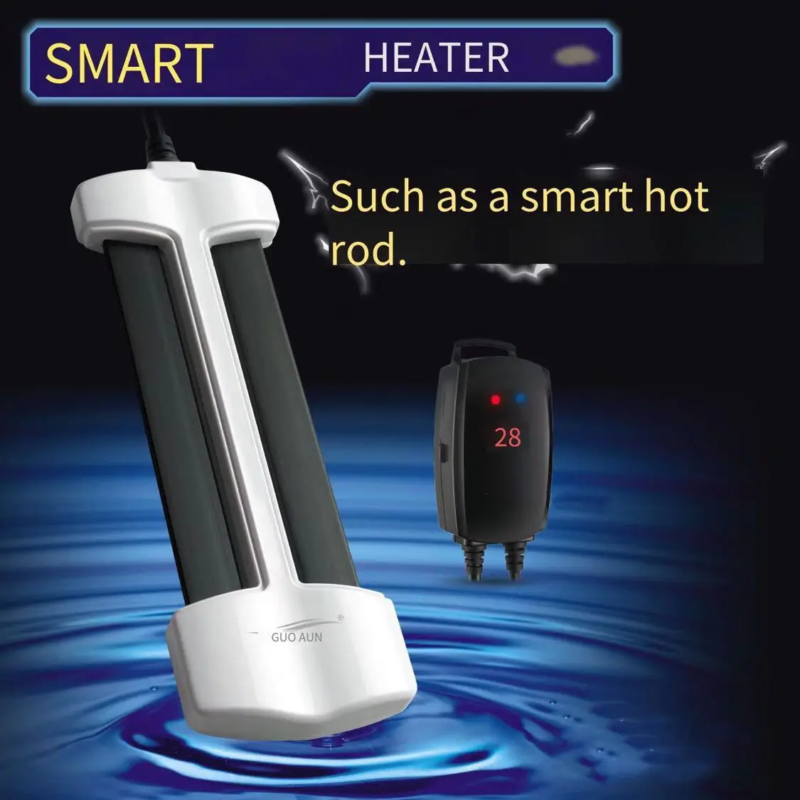 High-power fish tank heater, intelligent automatic thermostat, external control, LCD display, heating rod, aquarium accessories。