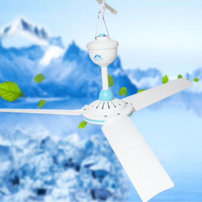 Ventilador de techo silencioso, 12V, 27,5 ", 35,4", 41,3 ", 47,2", con Cable de 2,35 m, para tienda de campaña, casa al aire libre, sin interruptor