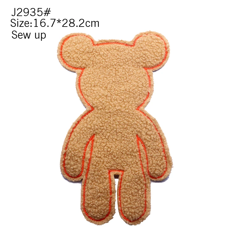 Big Fashion Lovely Embroidery Sewing Towel Cloth Art Plush Bear Badge Stripe DIY Down Jacket T-shirt Backpack Clothing