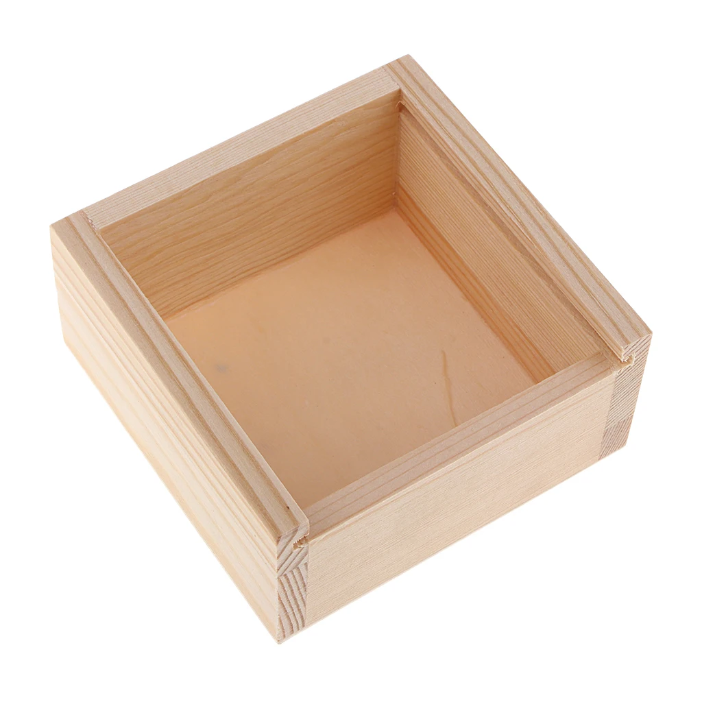Plain Unpainted Wooden Box,Tea Storage Box,Jewelry Box,Home Organizer Case Push And Pull Lid