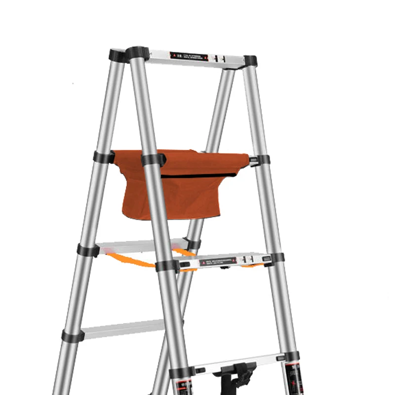 5-step Ladder Herringbone Portable Folding Engineering Ladder  1.4M+1.4M Thickened Aluminum Alloy Telescopic Ladder Lightweight