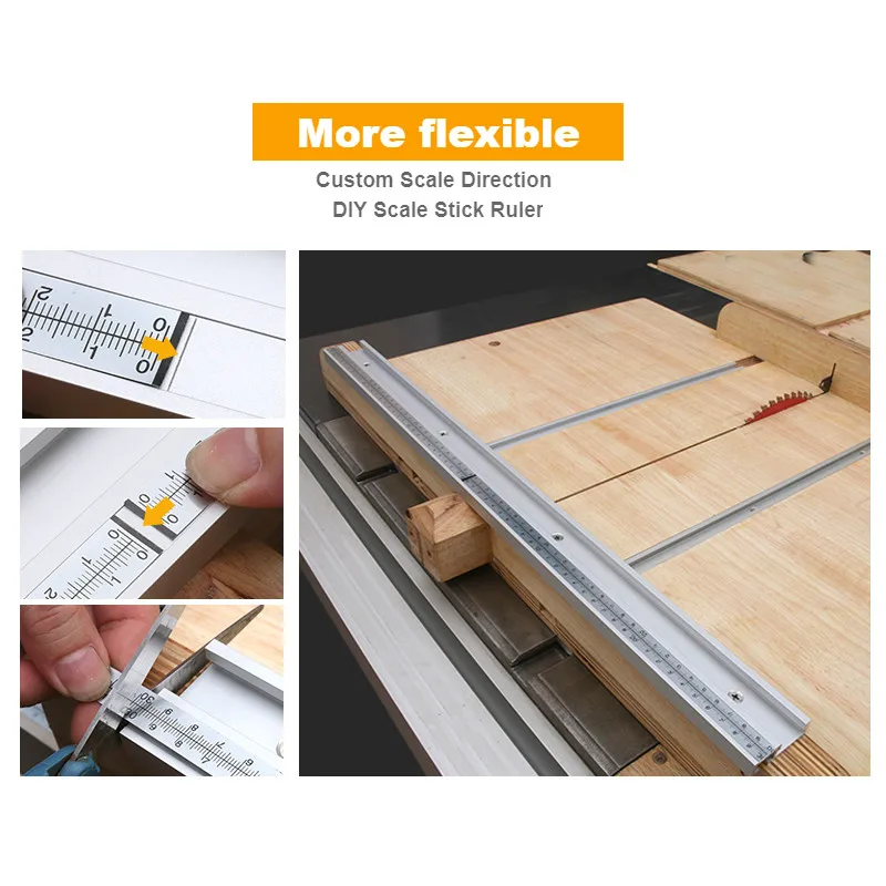 T Track Aluminium 45 Type Woodworking T-slot Miter Track Jig Miter Track Stop for Router Table Bandsaws DIY Tools 300-800MM