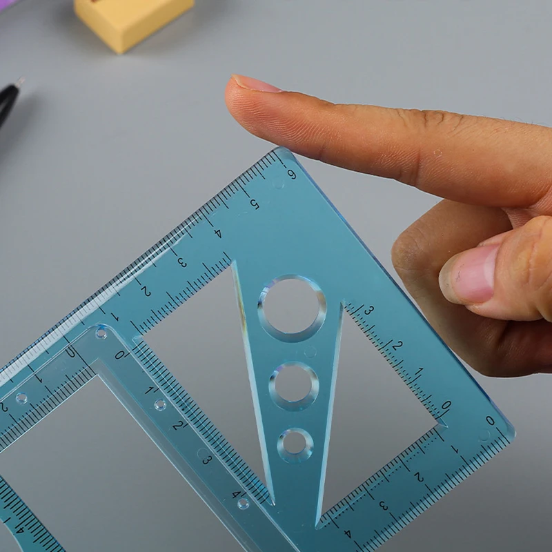 Multifunctional Geometric Ruler Geometric Drawing Template Measuring Tool For School Office Architecture Supply
