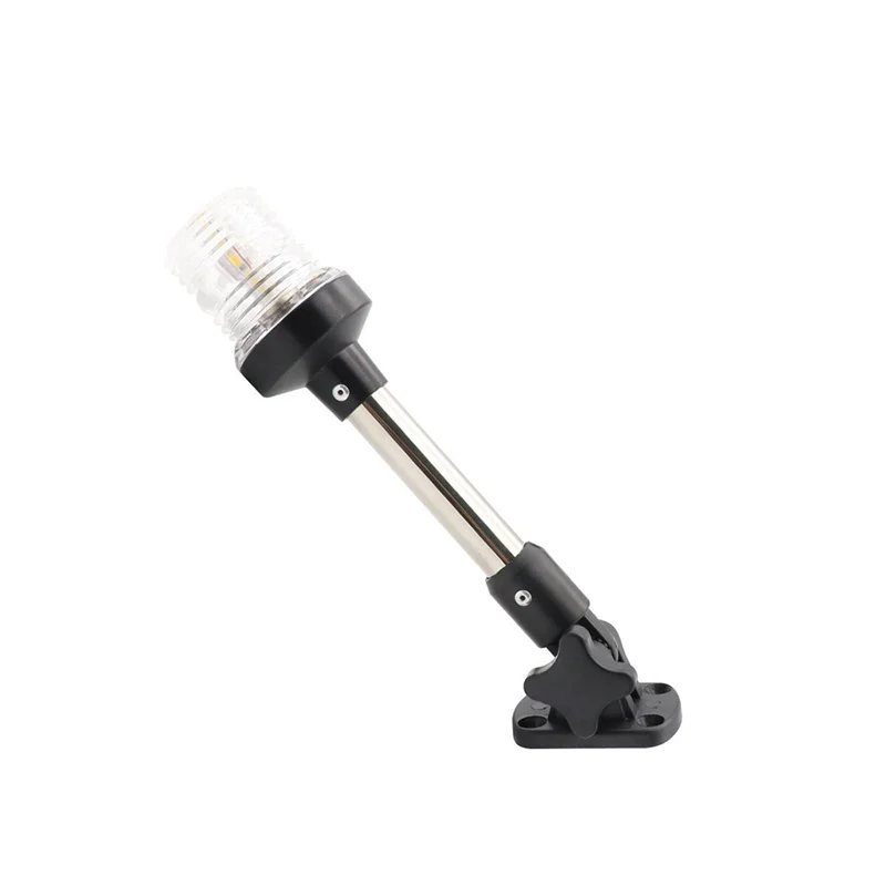 LED Anchor Light, Fold Down Signal Waterproof Safety Bright Boat Navigation Accessory (White light)