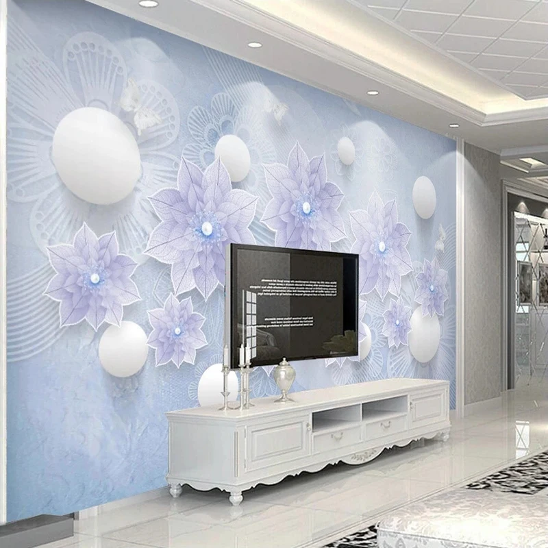 Custom 3D Luxury Jewelry Flowers Photo Wallpaper For Living Room Wall Decor Non-woven Wall Paper Sofa Backdrop Murales De Pared