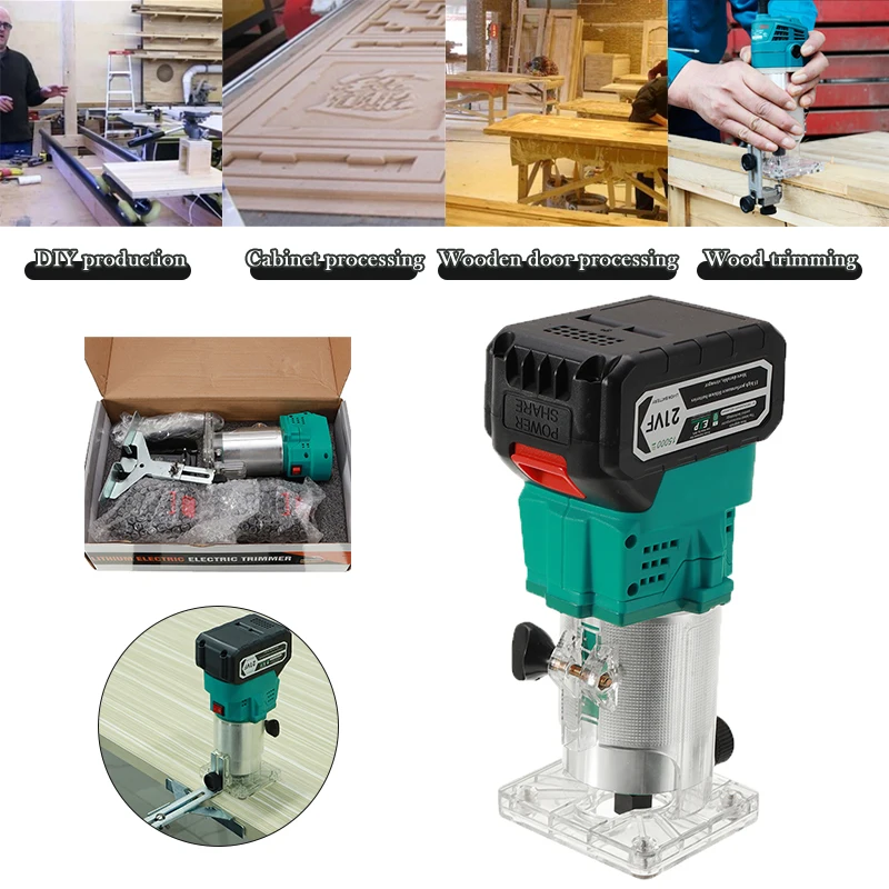 

Wireless Electric Hand Trimmer 21V 850W Brushless Router Wood Carving Machine Milling Machine Wood Grinding Slotting Woodworking