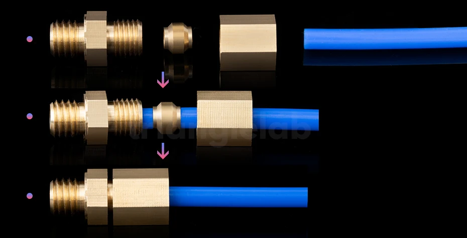 C Trianglelab Messing-Pneumatikverbinder mit M8-Gewinde für Bowden-Extruder, für PRUSA MINI Extruder, 4MM PTFE-Schlauch, Pneumatikverbinder – Detail 6