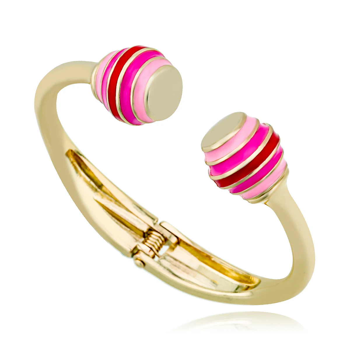 

New Arrivals Double 2 Ball Shape Enameled Colorful Cuff Bracelet Statement Bangles for Women Gold Color Fashion Jewelry Gifts