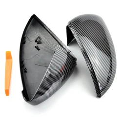 For VW Golf MK7 Golf 7 GTI TSI 2014 2015 2016 17 2018 Front Left Right black Rearview Side Wing Mirror Cap Cover