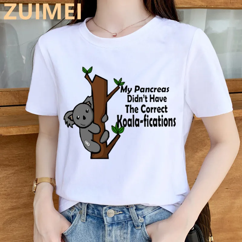 Funny Koala My Puns Are Nope Print Harajuku Top Women T-shirt Casual ladies basic O-collar Short Sleeved T-shirt Girl,Drop Ship