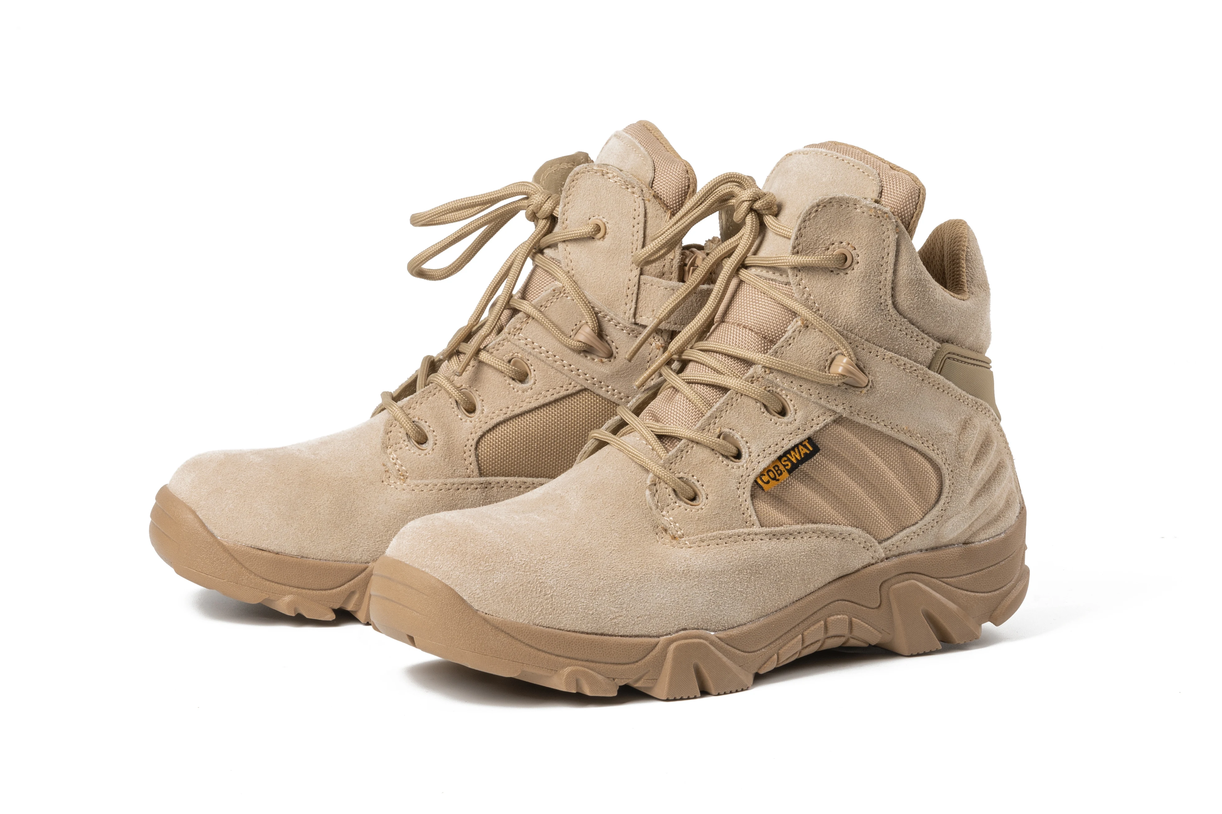 

Factory Offer Sand Cow Suede Leather Outdoor Tactical Hiking Army Military Boots