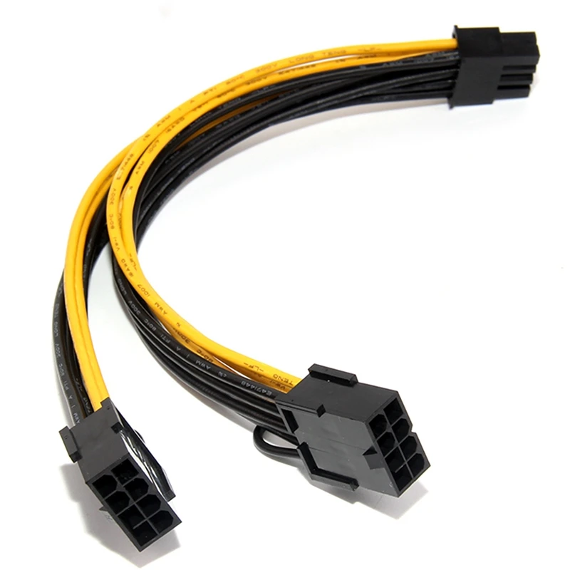 18AWG 8Pin to Dual (6+2) Power Cable GPU  for Tesla K80 M40 M60 P40 P100 ,20CM