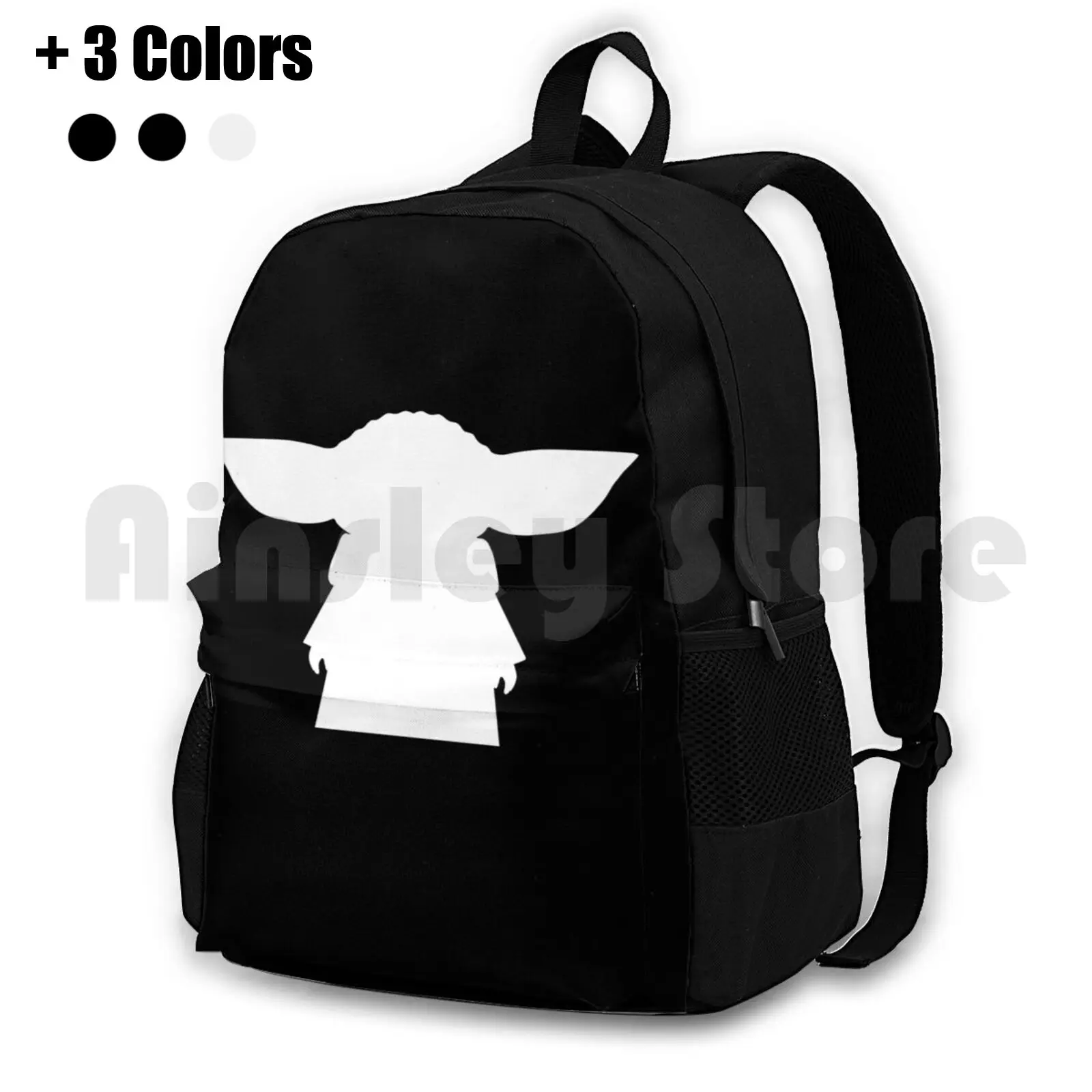 Silhouette Outdoor Hiking Backpack Riding Climbing Sports Bag Midnight Solid Ebony Jet Charcoal Dark Darkness Minimal Deep Goth