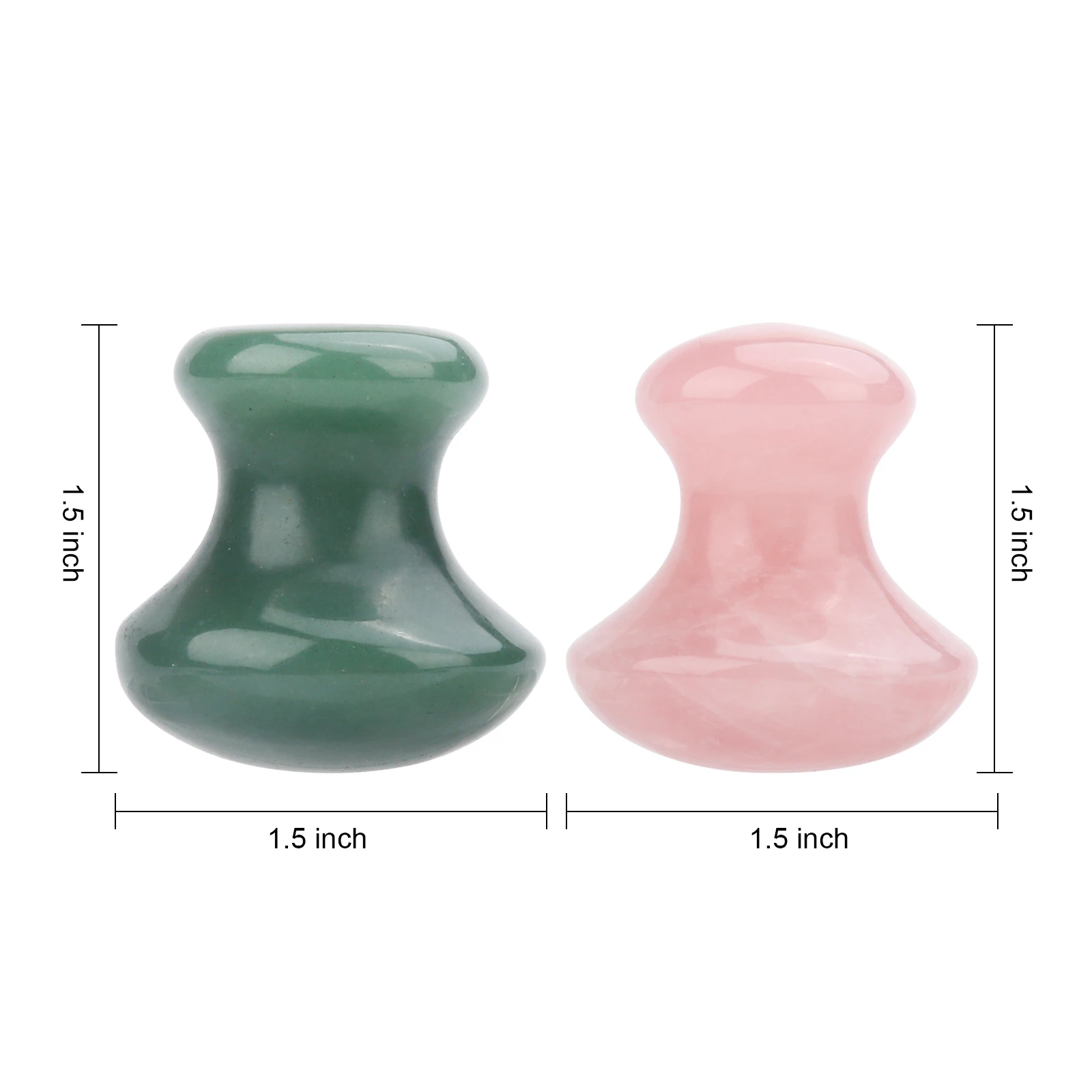 Rose Quartz Green Aventurine Mushroom-Shape Jade Gua Sha Scraping Massager for Spa Relax Massage Face-lift Anti-wrinkle Skincare