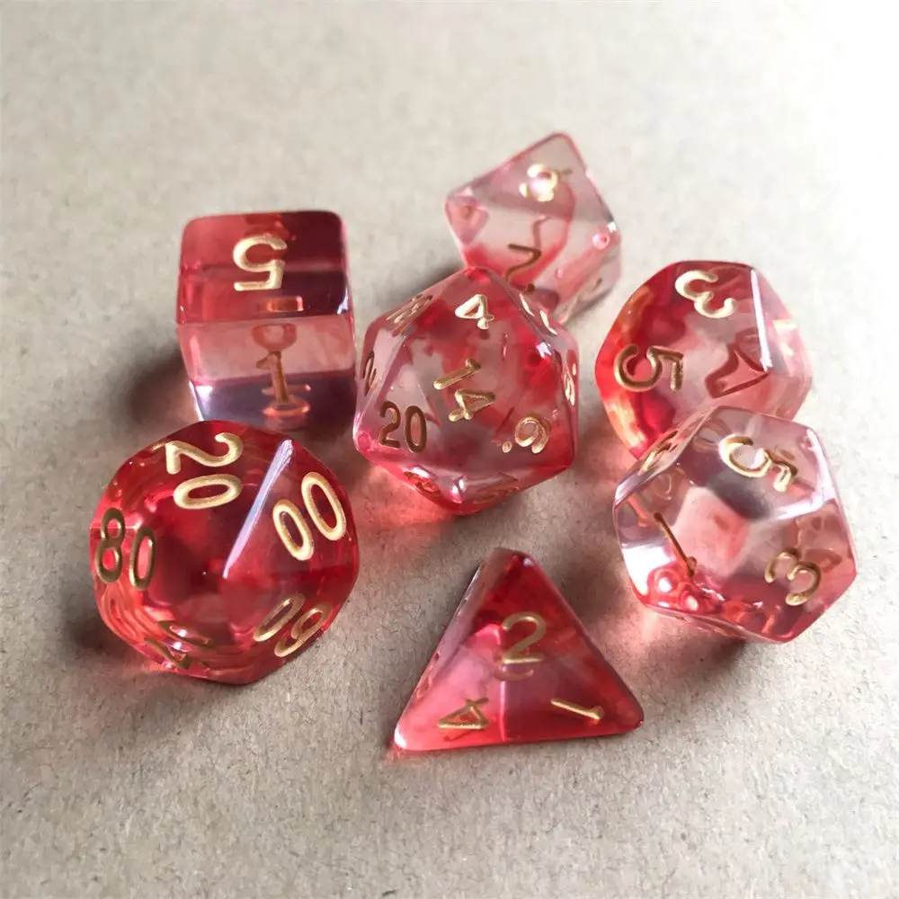 For RPG DND Accessories 7Pcs Multi-Sided Clear Dice Set Game Dice Polyhedral Dice For Board Card Game Tarot Supplies