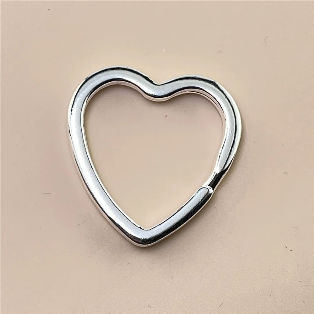 Portachiavi in argento 925 a forma di cuore semplice portachiavi regalo gioielli moda