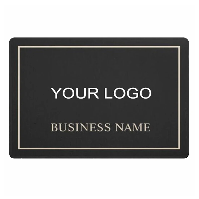 

Modern Black and Gold Company Business Logo Personalised Welcome Door Mat High Quality Custom Branding Rug Carpet Doormat Floor