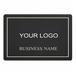 Modern Black and Gold Company Business Logo Personalised Welcome Door Mat High Quality Custom Branding Rug Carpet Doormat Floor