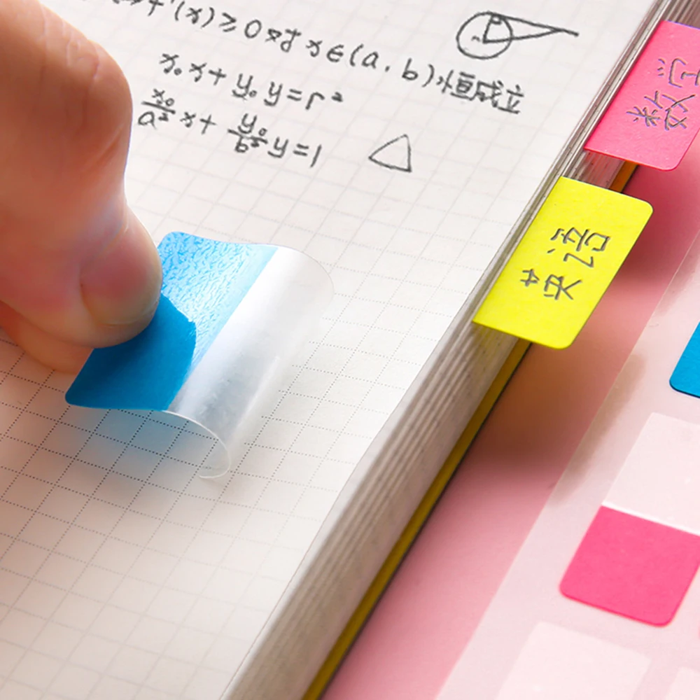 Etiqueta de índice, pegatinas de papel para notas, marcapáginas, clasificación de categoría, etiquetas de paginación de citas, N veces pegajosas