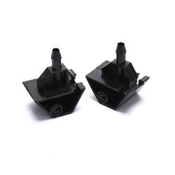 2Pcs Plastic Car Window Windshield Washer Spray Nozzle Water Jet for Nissan Qashqai Black Color