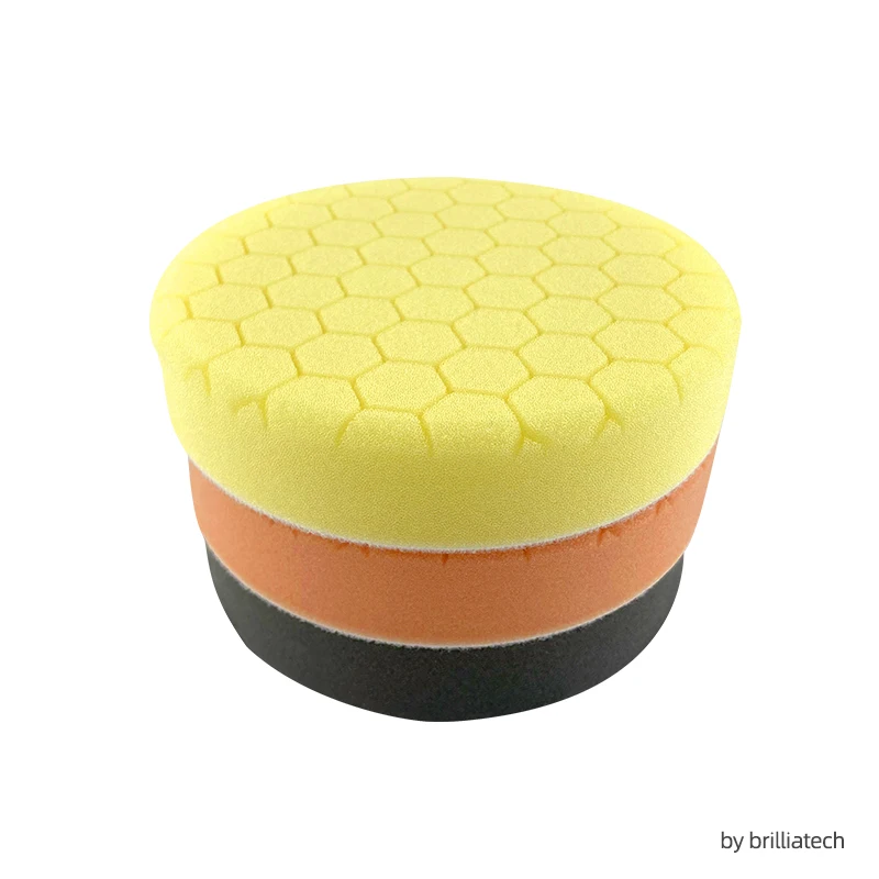 Waxing Buffing 3pcs Car Paint Care Fine Polishing Sponge Pad 150mm  Remove Moderate For Both Rotary and DA Polishers Use